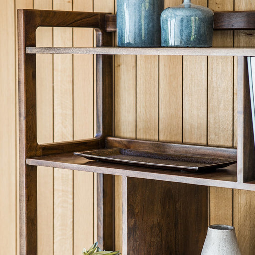 Akari Floor Shelf Unit, Wooden Frame, Rectangular, Natural, Two-Door Cupboard 