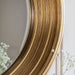 Viola Round Decorative Wooden Wall Mirror In Gold