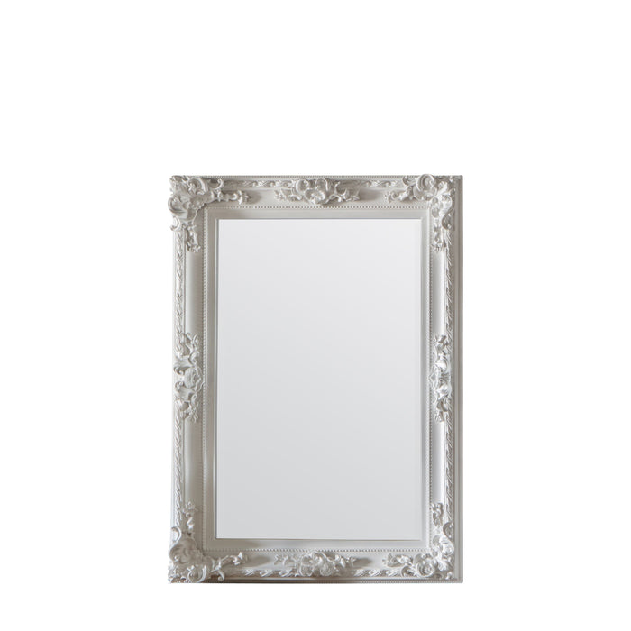 Amanda Small Decorative Wooden Wall Mirror in White