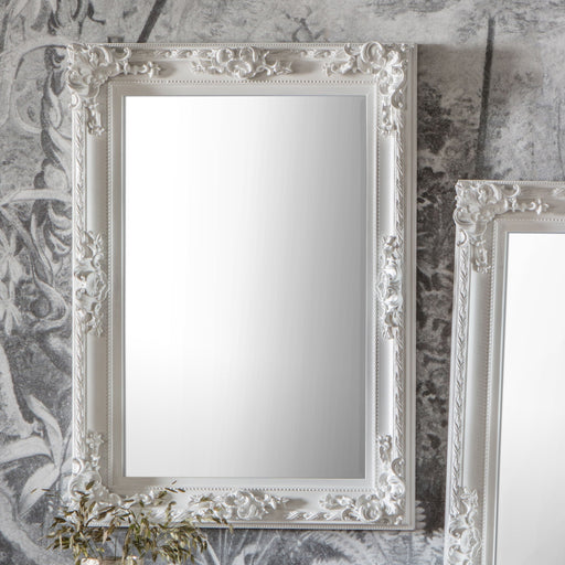 Amanda Small Decorative Wooden Wall Mirror in White