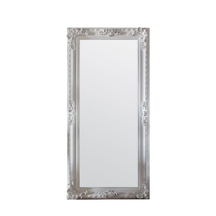 Amanda Large Decorative Wooden Floor Mirror in White