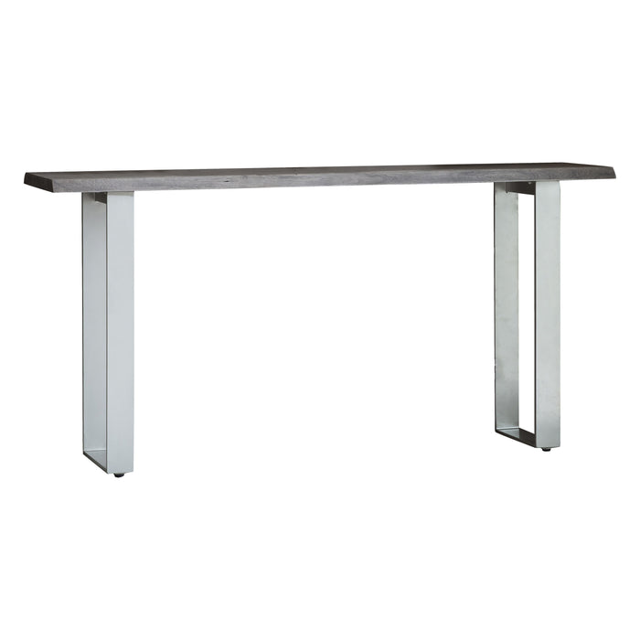 Alice Console Table, Stainless Steel Legs, Acacia Wood, Grey