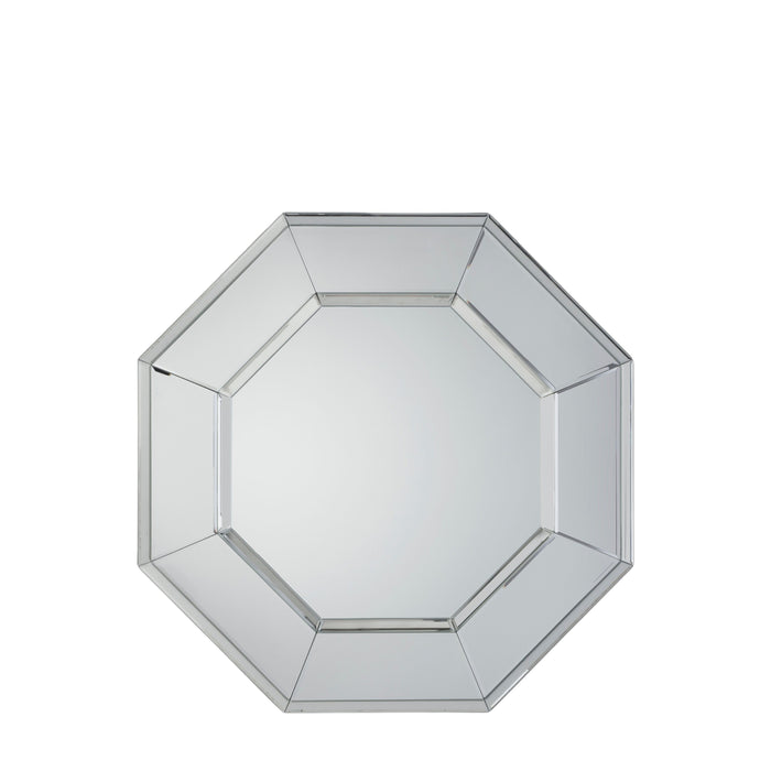 Clara Octagon Wall Mirror, Metal Frame, Silver