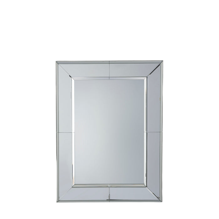Clara Rectangular Wall Mirror, Small, Metal Framed, Silver 