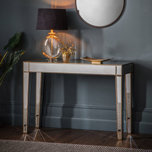 Elisa Mirrored Console Table, Gold, Mirrored Glass