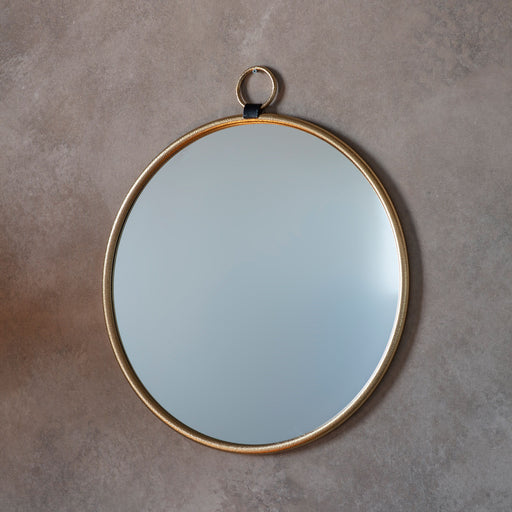 Allegra Wall Mirror, Round, Metal, Gold, Frame, 70 cm