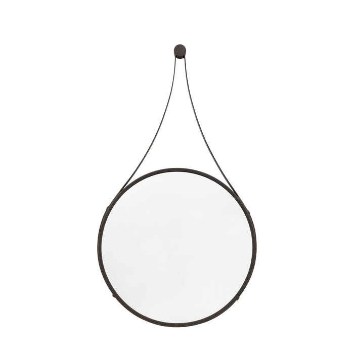 Agnese Round Decorative Metal Wall Mirror Large In Bronze