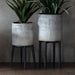 Millie Decorative Metal Indoor Plant Pot Small In Distressed Grey