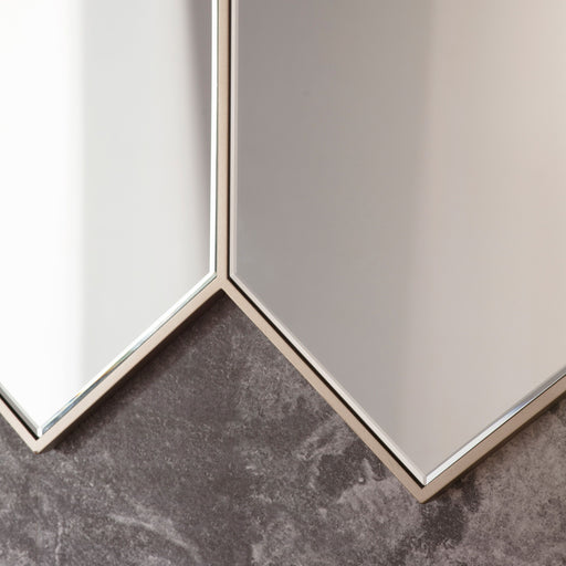 Hexagon Frames Wall Mirror, Decorative, Silver
