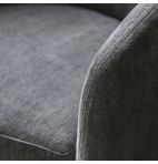 Milano Curved Accent Arm Chair & Footstool, Anthracite Grey Fabric