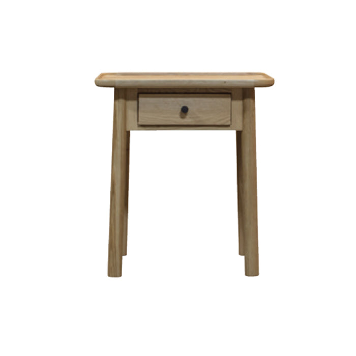 Alessia Side Table, Solid Natural Oak, 1 Drawer