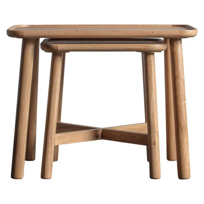 Adele Nest Of 2 Tables in Solid Oak