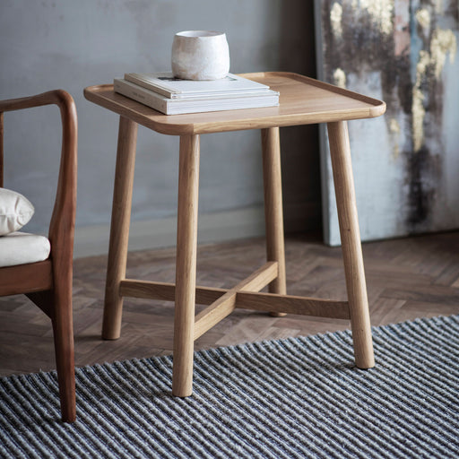 Alessia Side Table, Solid Natural Oak
