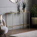 Emilia Console Table, Metal  Frame, Champagne, Clear Glass 