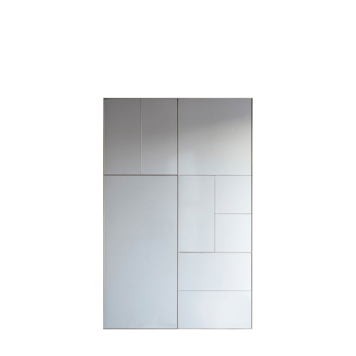 Aurora Wall Mirror, Rectangular, Metal, Venetian, Silver, 122 x 81cm