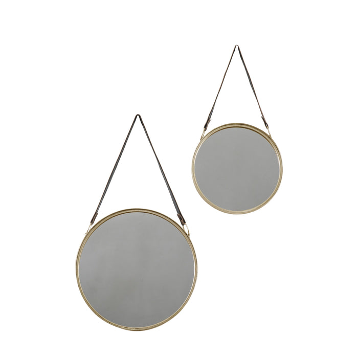 Noemi Metal Wall Mirror, Round Frame, Gold