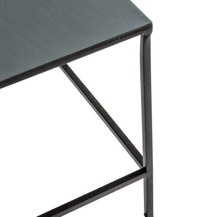 Dina Coffee Table, Black Metal Frame, Dark Grey Top