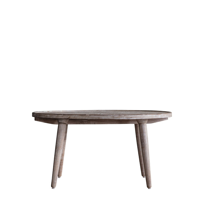 Marco Natural & White Mango Wood Round Coffee Table