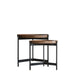 Matteo Nesting Side Tables In Natural Mango Wood & Smooth Black Metal