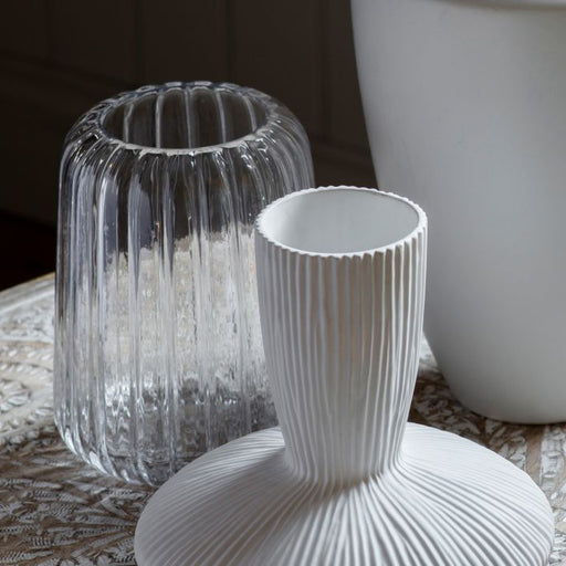 Ahvio Lustre Vase, Round Glass, Grey
