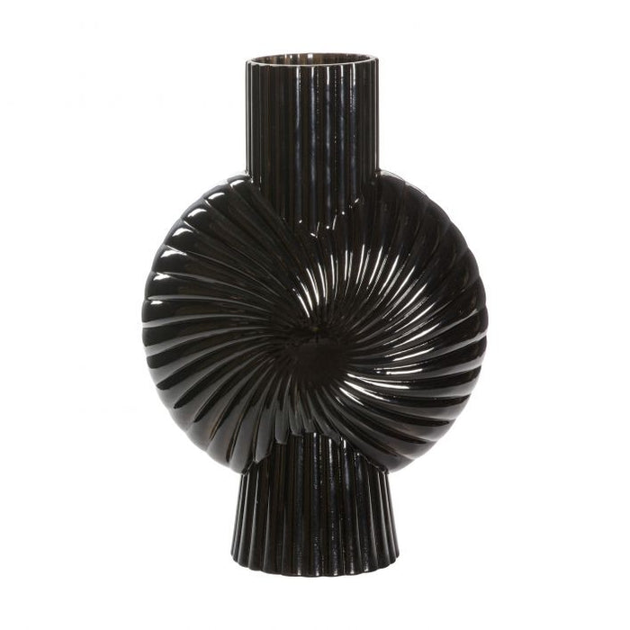 Cassis Black Glass Vase, large