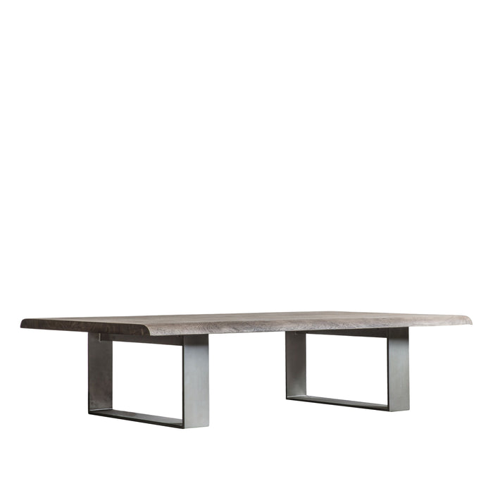 Molton Rectangle Coffee Table, Walnut, Brushed Stainless Steel