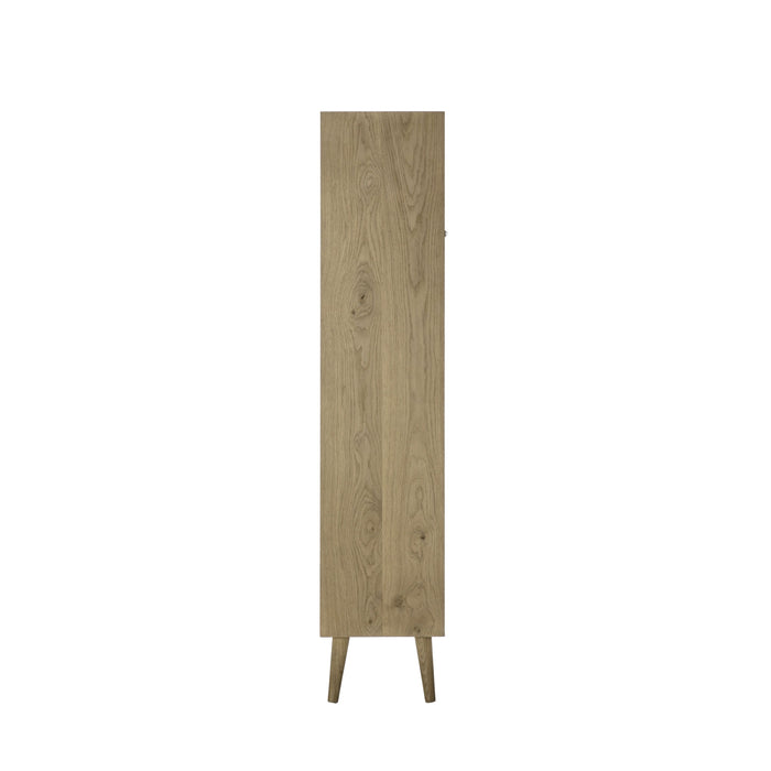 Bolzano Display/ Floor Shelving, Natural Solid Oak, 2 Doors