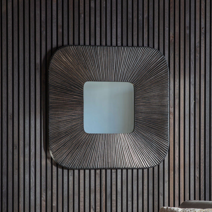 Carolina Wall Mirror, Square Frame, Grey