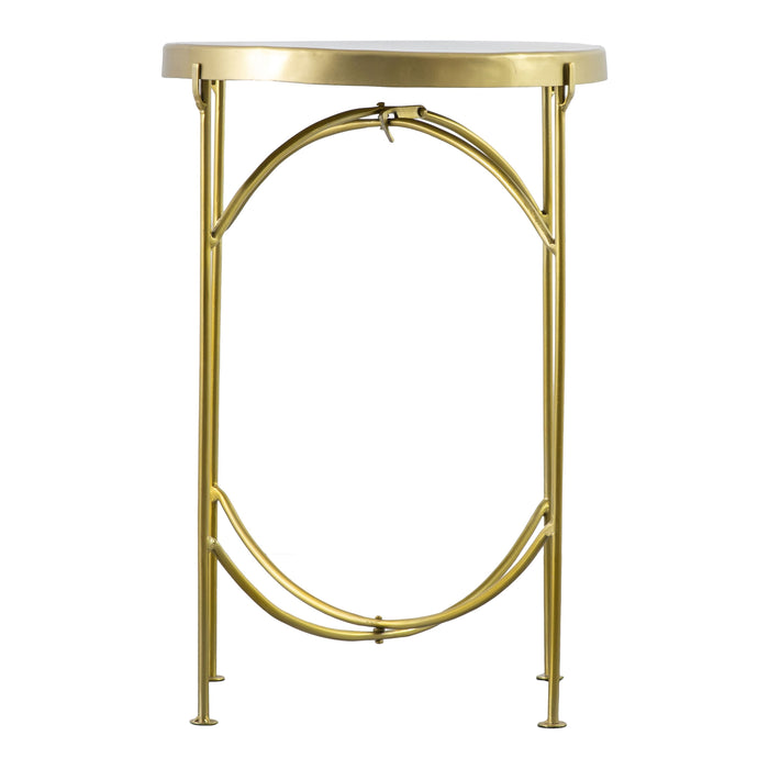 Letizia Side Table, Metal Brass, Round Top