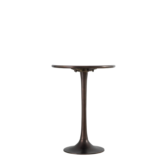 Camilla Side Table, Bronze Metal, Round Top