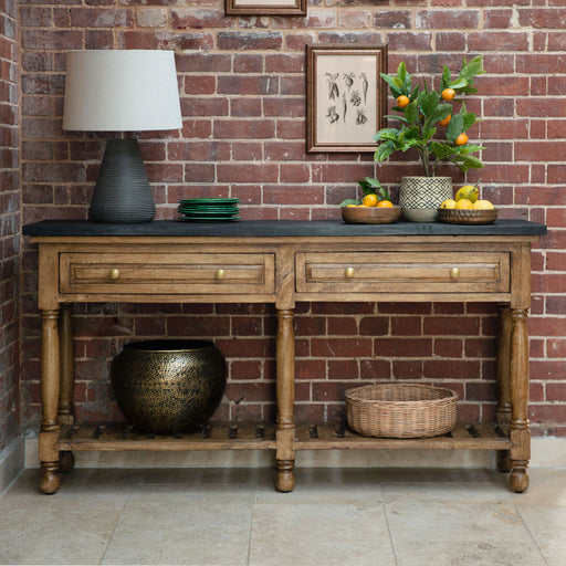 Veronica  Console Table, 2 Drawers, Rustic Mango Wood