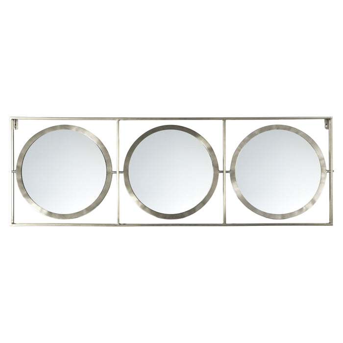 Arena Rectangular Wall Mirror, Triple Metal Frame, Zinc, 180 x 61 x 10cm