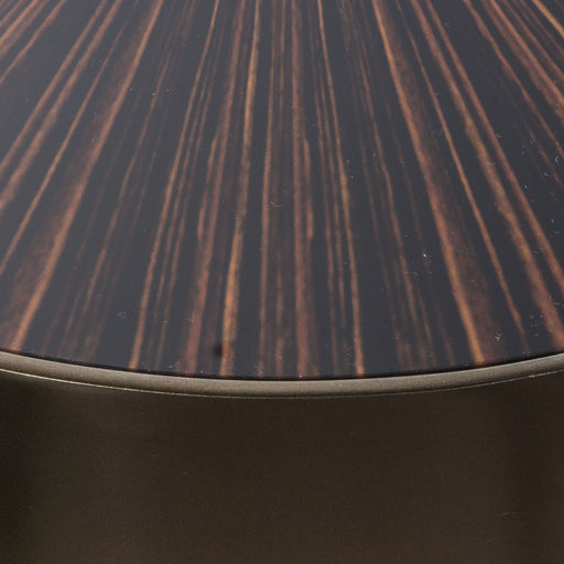 Alessandra Round Side Table, Dark Gold Meat, Sunburst Design, Glass Top