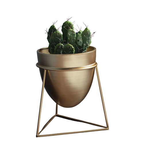 Sophie Decorative Metal Plant Pot In Gold (Small)