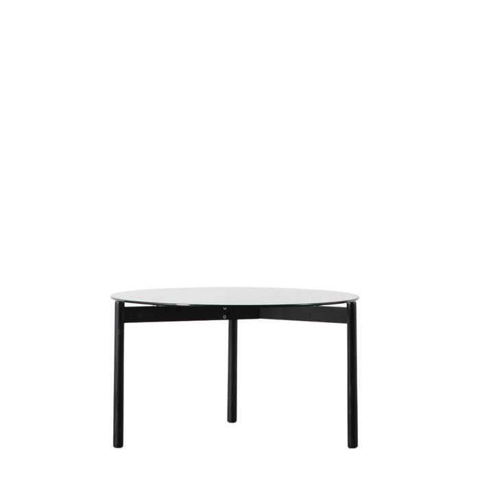 Bianca Coffee Table, Black Oak Frame, Tempered Glass Top