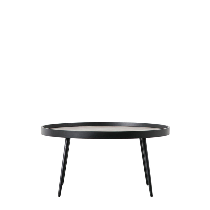 Fiorella Coffee Table, Grey Metal Frame, Faux Timber Top