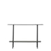 Federica Console Table, Black Metal Frame, White Faux marble Tabletop, Black Lower Shelf