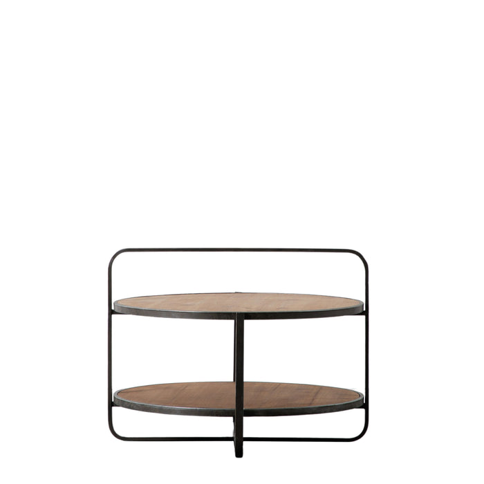 Viola Coffee Table, Natural, Chinese Fir Veneer Top, Black Iron Frame, Lower Shelf