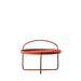 Carla Coffee Table, Coral, Metal Round Top