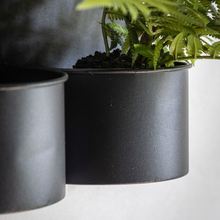 Freya Decorative Metal Wall Plant Pot Small In Black