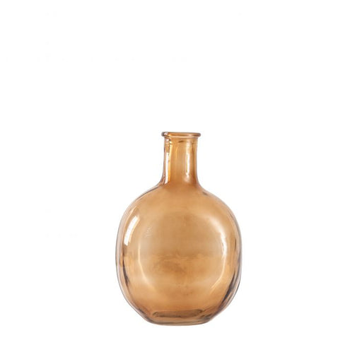 Burwell Bottle Glass Vase, Brown, small