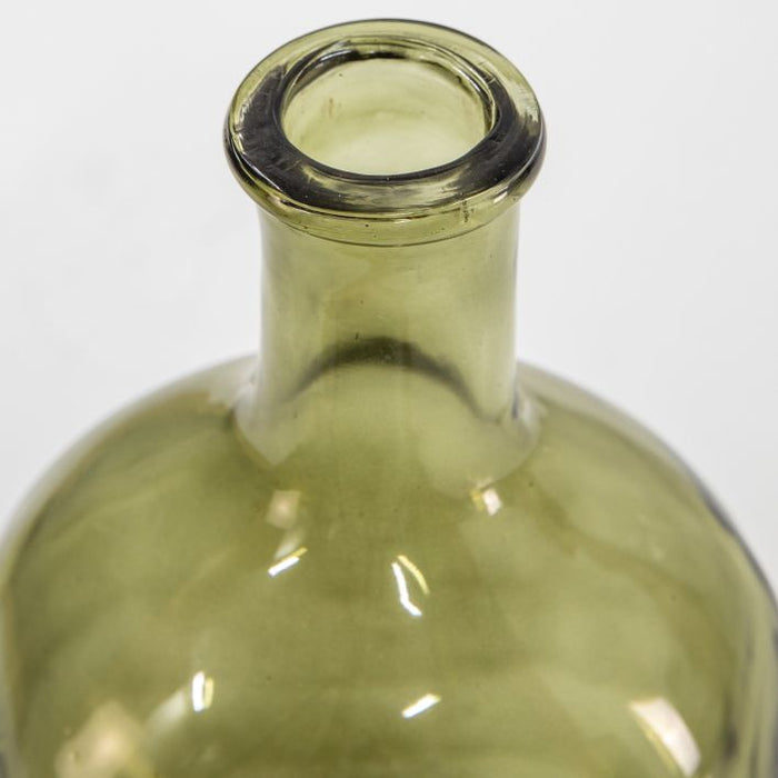 Burwell Small Bottle Vase, Green, Glass