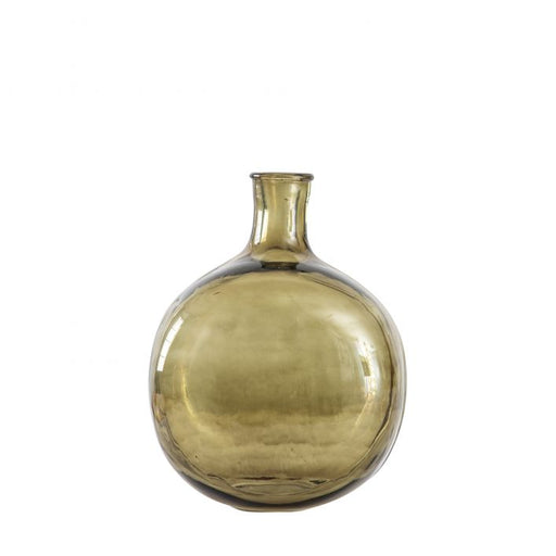 Burwell medium Glass Vase, Green, Bottle  