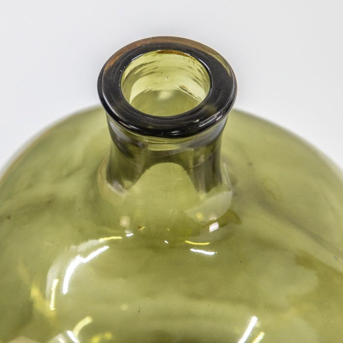 Burwell medium Glass Vase, Green, Bottle