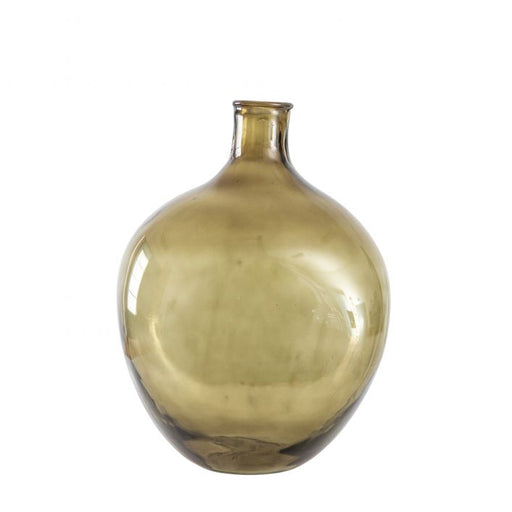 Burwell Bottle Glass Vase, Green large