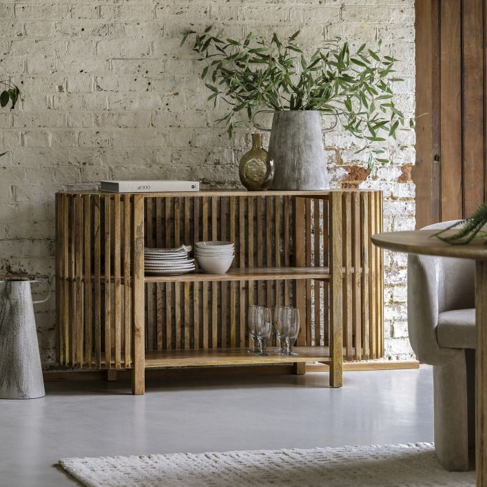 Morgan Furniture Collection in Natural Slatted Solid Mango Wood