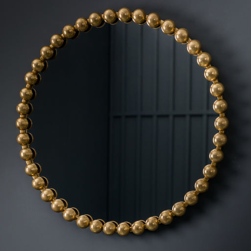 Beatrice Round Decorative Metal Wall Mirror In Gold