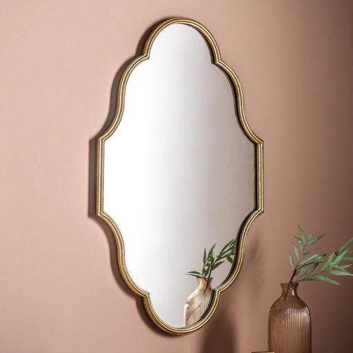 Carolina Oval Wall Mirror, Metal, Gold Frame 