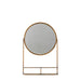 Jasmine Wall Mirror, Metal, Round, Bronze Frame, Shelf 