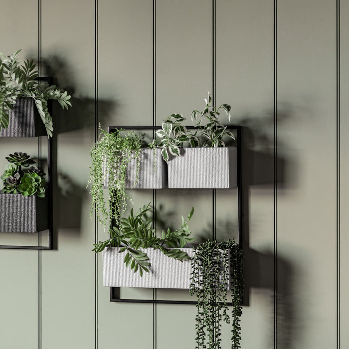 Ariana Decorative Metal Wall Plant Pot In Grey